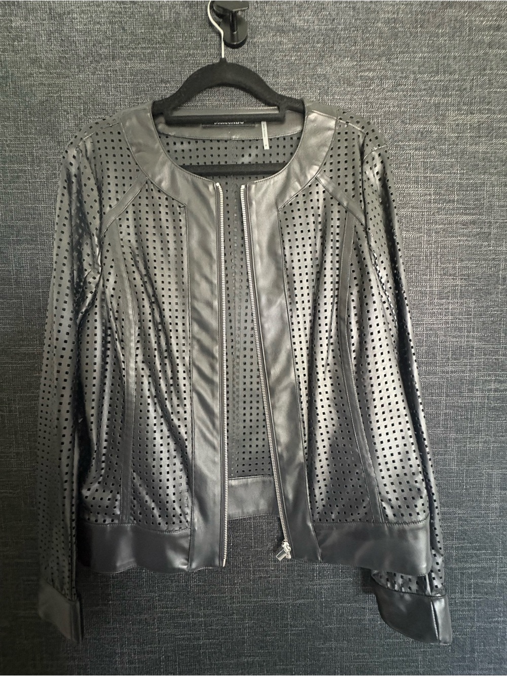 Dolce Cabo Black Perforated Faux Leather Jacket